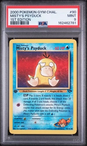 2000 POKEMON GYM CHALLENGE 1ST EDITION #90 MISTY'S PSYDUCK PSA 9