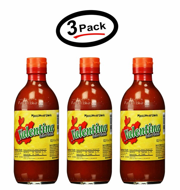3 Pack Valentina Salsa Hot Red Sauce Mexican Hot Sauce 12.5 Oz Free