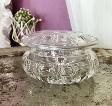 Alt Vintage Bleikristall Schatulle Dose Bonboniere Glas edel Kristallglas Schlif