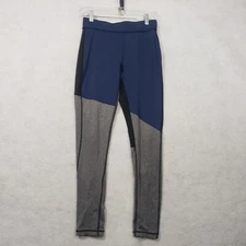 Janji Full Length Leggings Womens Small Gray Blue Colorblock Ankle Zip