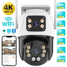 Dual Lens 360º Wifi Cameras Security 8MP 4K Outdoor Human Detection PTZ Cameras