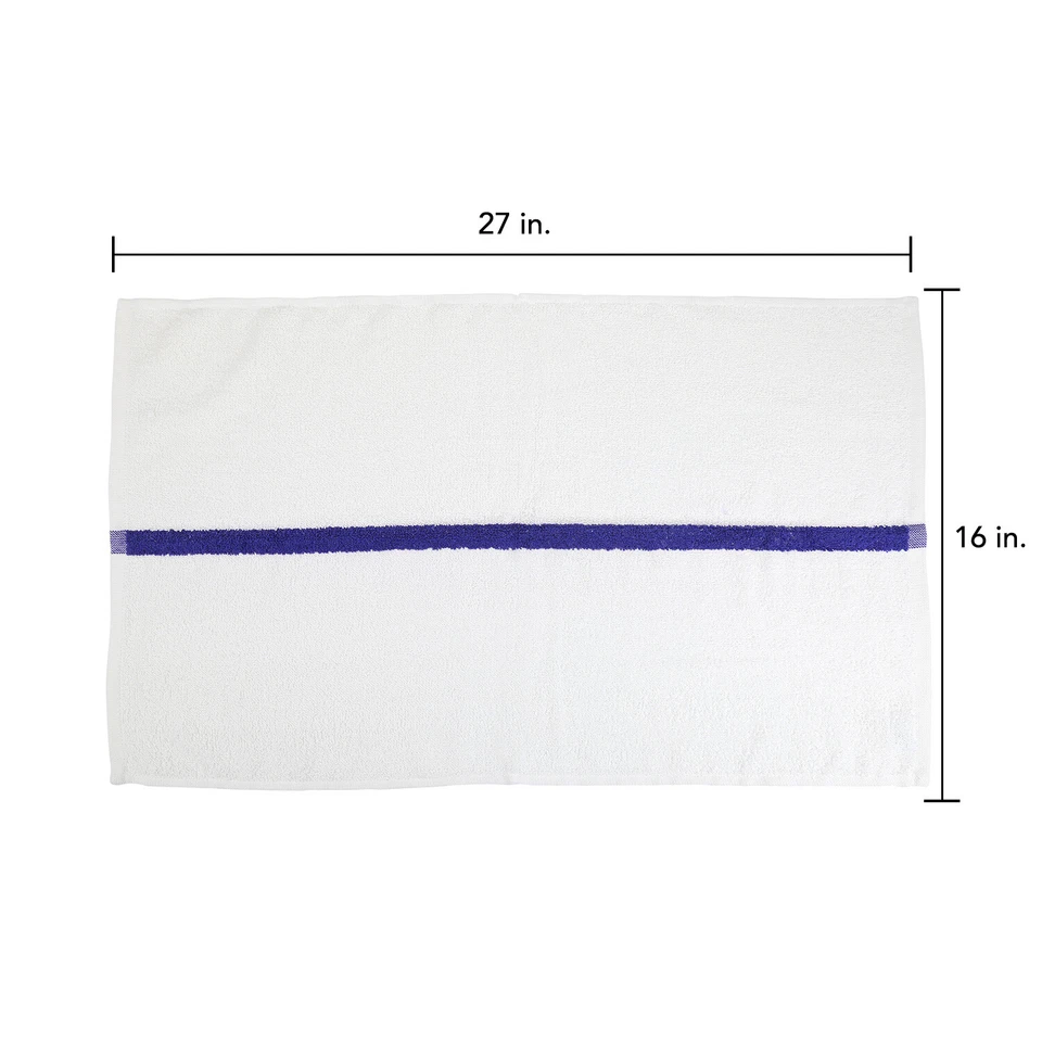 Gym Hand Towels 16x27 - Packs of 12 Absorbent Cotton Striped Workout Spa Towels - Image 2 of 4