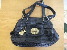 Ladies Handbag Suzy Smith Navy Patent Chlorofibre, Size 13x9x7" + Handles 3246
