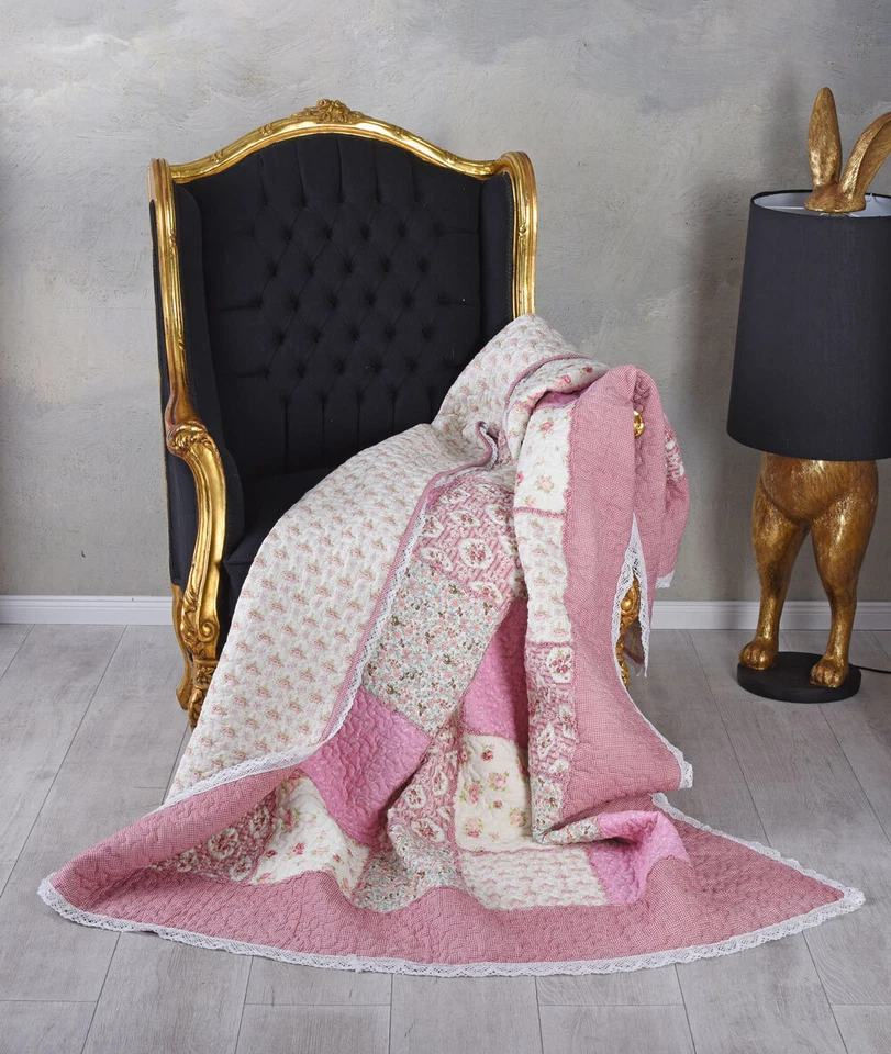 Tagesdecke Bettüberwurf Steppdecke Patchwork Patchworkdecke Landhausstil Decke - Bild 4 von 4