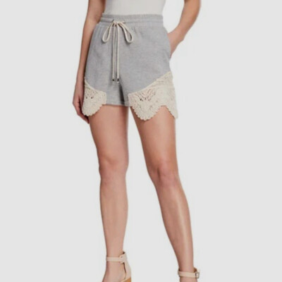 $345 Jonathan Simkhai Women's Gray Crochet Casual Shorts Pants Size M