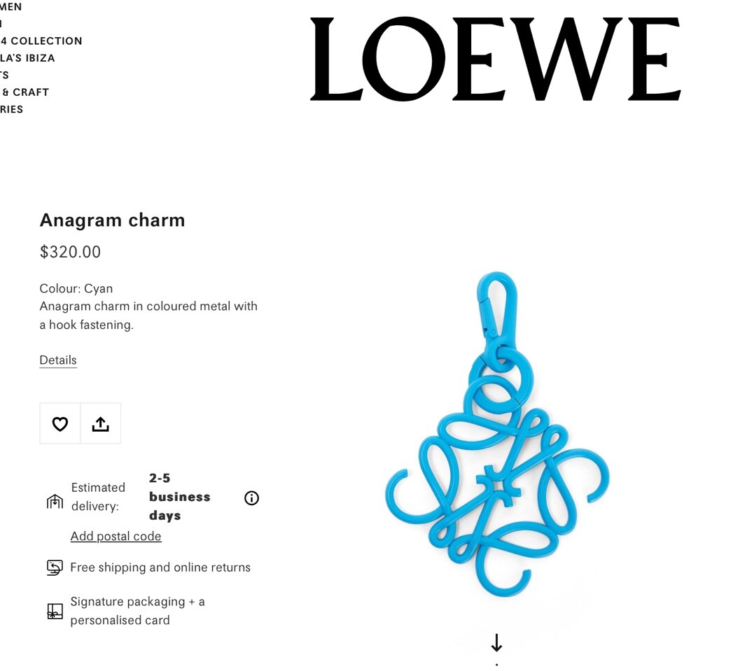 LOEWE マティックウィン キーホルダー 100% Authentic Loewe logo keychain in the color Canyon | eBay