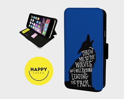 MIDNIGHT BLUE WOLF LEADER - Kunstleder Klapp Handy Hülle Cover - iPhone/Samsung