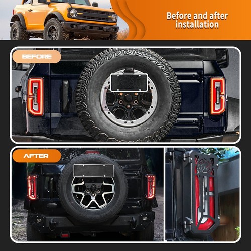 Rear Tail Light Lamp Guard Trim Cover For Ford For Bronco 2/4 Door 2021-2023 CL - Picture 4 of 12