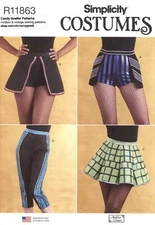 Simplicity R11863 Open Micro-Mini Skirt, Shorts, Slim Pants Sz 14-22 UNCUT S9628