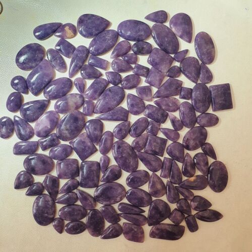Natural Lepidolite Loose Gemstone For Earrings Making Cabochon - Picture 3 of 4