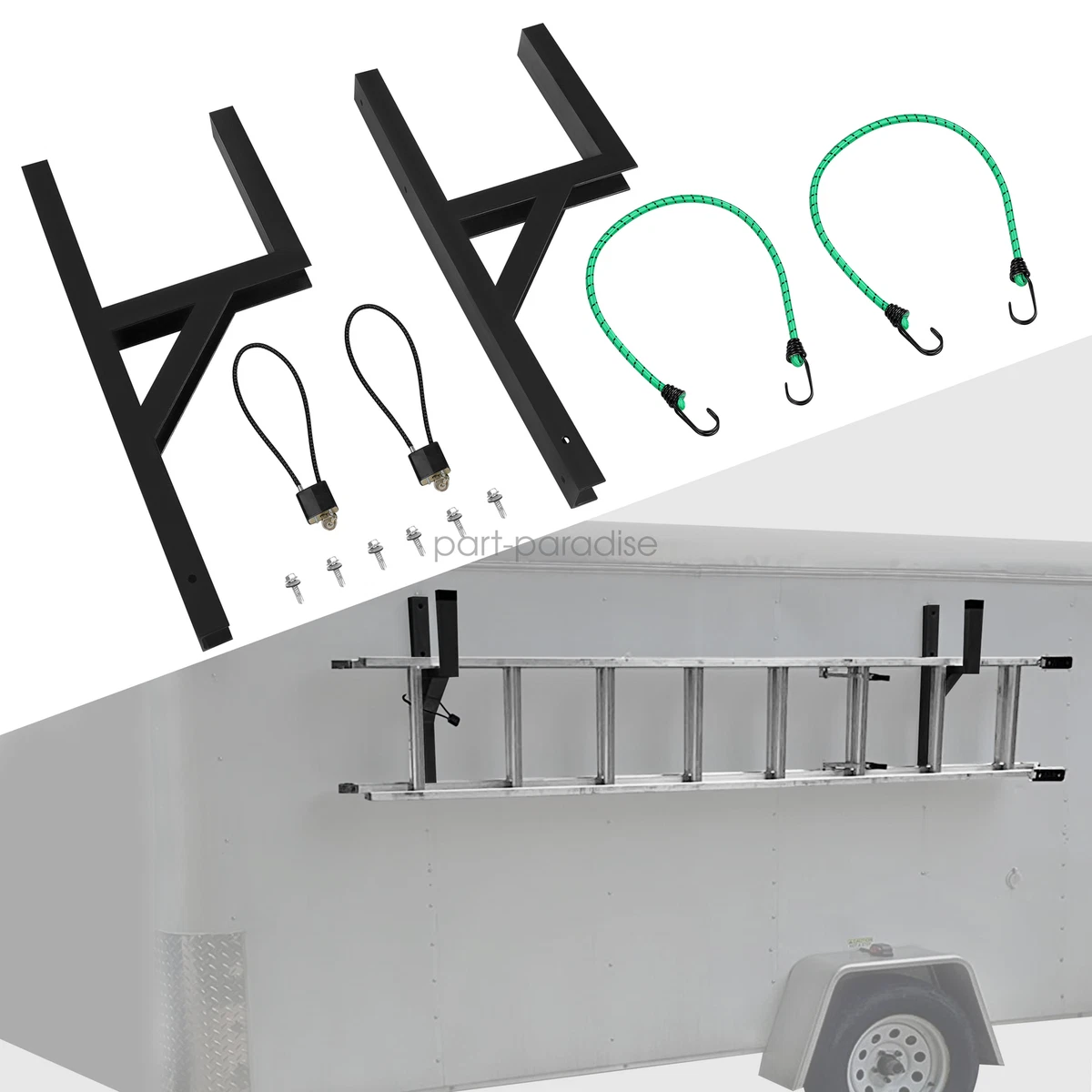 2pcs Enclosed Trailer Ladder Rack Side Mount Carry 1 Ladder