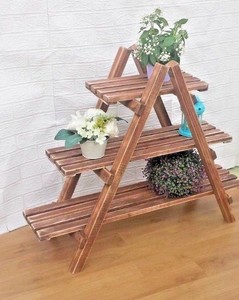 Tier Wooden Rustic Ladder Shelf Shelves Bookcase Plant Flower Shelving Ebay