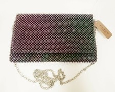 BLUSH EVENING MERMAID IRIDESCENT MESH ENVELOPE CLUTCH,,CHAIN,FLAP,CROSSBODY BAG