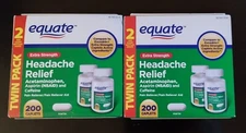 2-SET Twin Pack Equate Extra Strength Migraine Headache Relief 400-Count Total