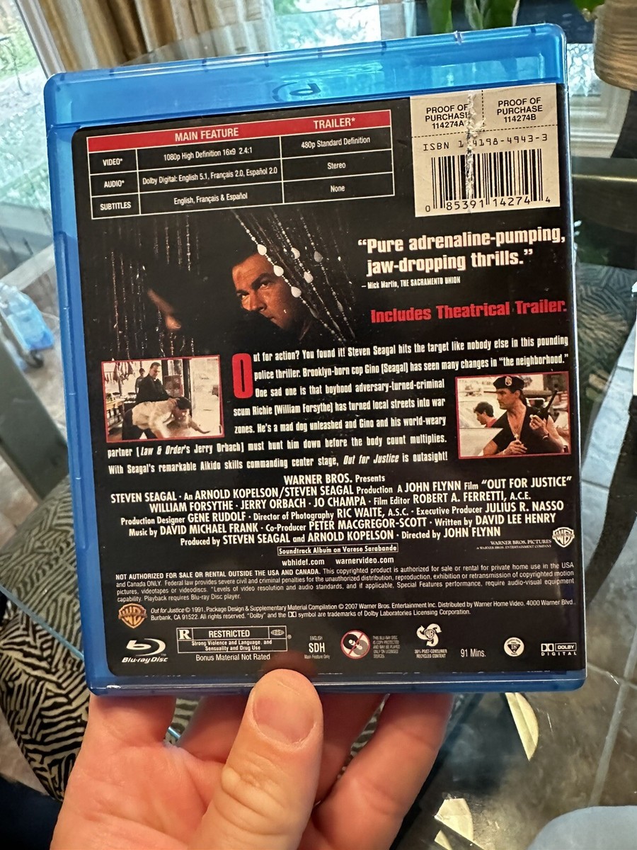 Out for Justice - Steven Seagal Action Flick (Blu-ray, 1991