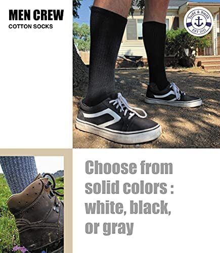60 Pairs Yacht & Smith Mens Wholesale Bulk Sports Crew, Athletic Case Pack Socks - Foto 4 di 7