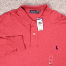 NEW Polo Ralph Lauren Classic Fit Long Sleeve Polo Shirt 2XLT Venetian Red