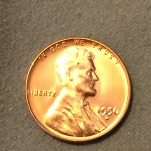 1956 D LINCOLN CENT - UNCIRCULATED - BU RED - NICE COIN !!!