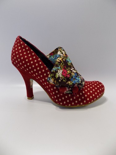 Irregular Choice Zapatos Talla 5 Mujer Rojo Tacón Alto Corte Estilo Vintage Años 50 60 - Imagen 10 de 12