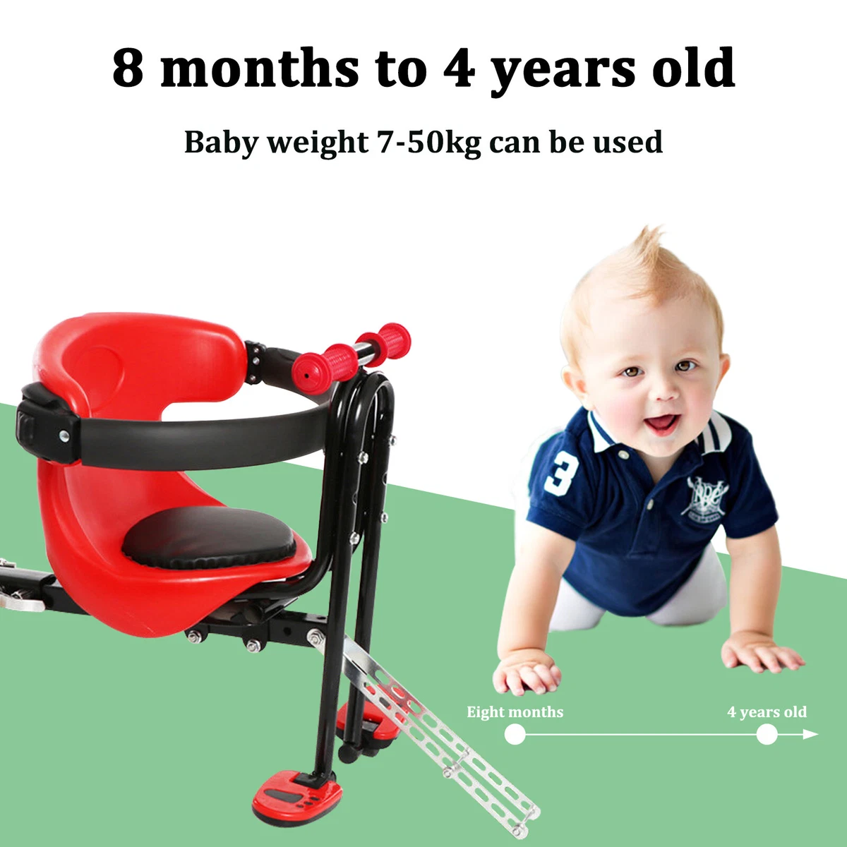 Forward facing clearance bike child seat