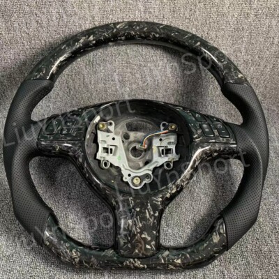 Black Forged Carbon Fiber for BMW M3 E46 E39 E53 330ci 325i Steering Wheel 01-06