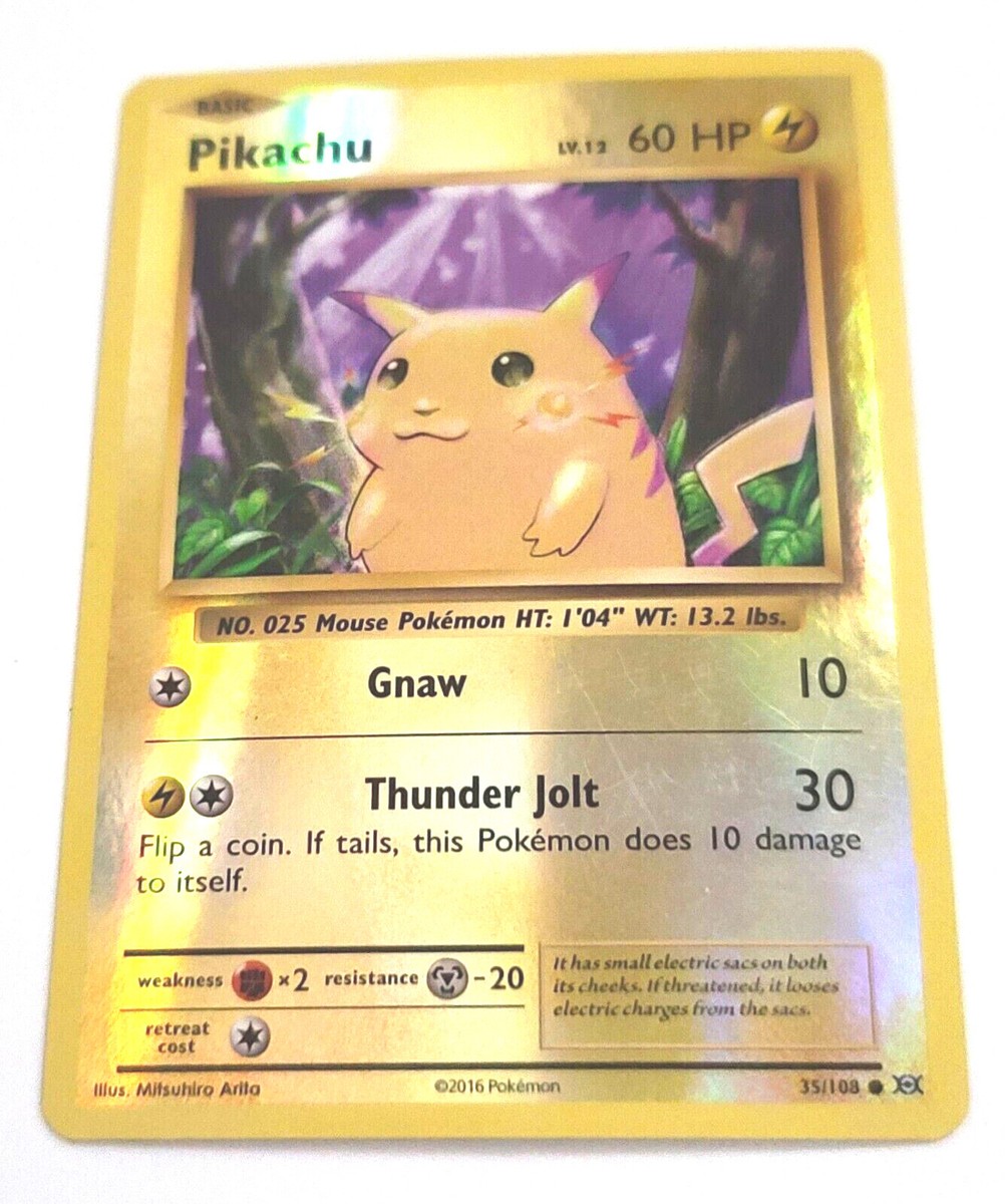 ピカチュウ アイスホロ クラシック 2016 35/108 Pokemon Card 2016 Pikachu XY Evolutions Reverse Holo 35/108 HP60