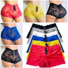 Boyshorts High waisted Soft Lace lot 6/12 short panty Underwear Short 8277 S-4XL