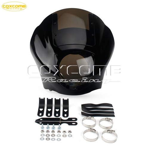 Quarter 5 3/4" Headlight Fairing Windshield Screen for Harley Sportster XL Dyna - Picture 6 of 22
