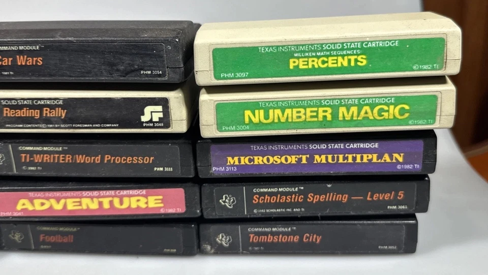 Lote de 20 juegos y programas de cartucho vintage TI-99/4A sin probar tal cual Foto 3 de 4