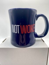 Dark Blue "Not Woke" Coffee Mug Pencil Holder Sent By Bill O'Reilly Made In USA
