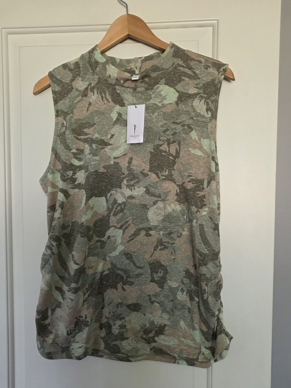 Skinny Girl Jeans Womens Camo Tank Cinched Waist Thin Material NWT XL