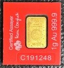 One Gram Gold Pamp Suisse 999.9 Bullion Bar Good Luck Lunar Horse Cert in Assay — photo 4