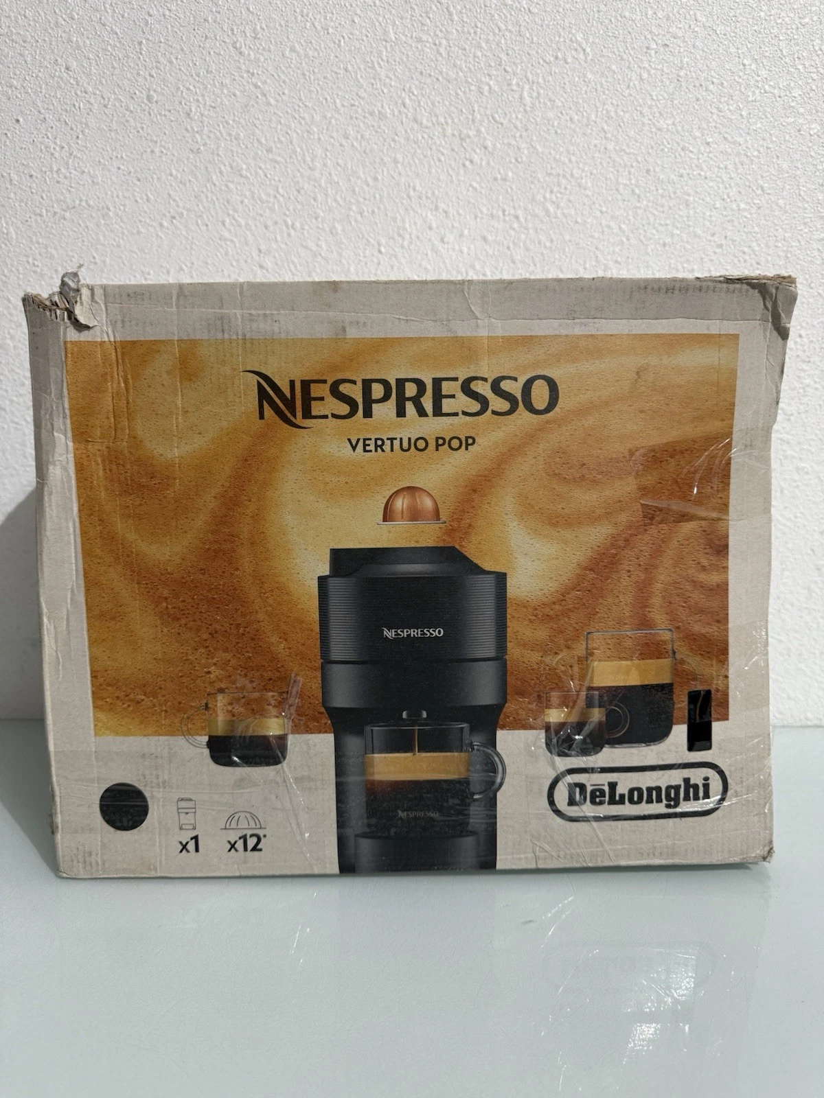 Nespresso Vertuo Pop Coffee Maker by De’Longhi with Tasting Set, Black *NO PODS*