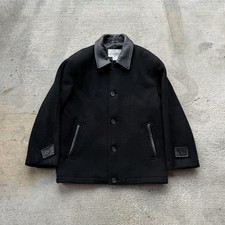 Vintage Givenchy Wool Button Up leather jacket Large