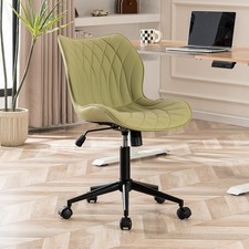 Armless Desk Chair Comfy Office Chair with Wheels Home Ergonomic Task Chair A...