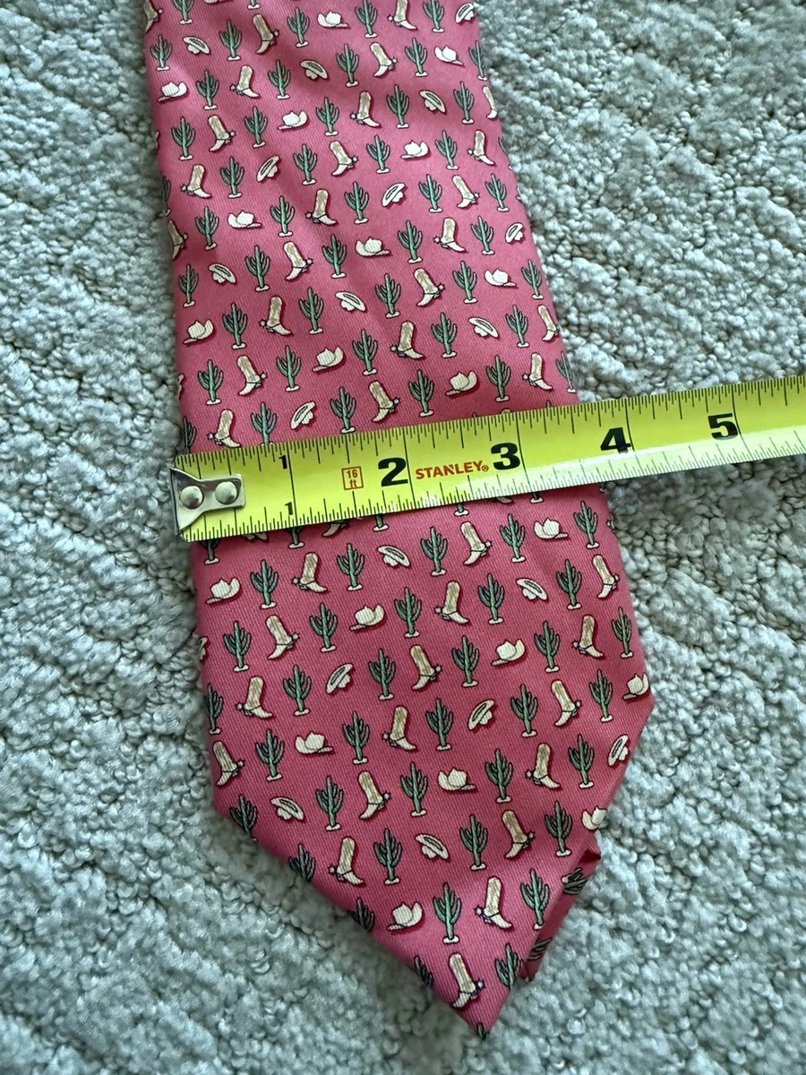 Vineyard Vines Boots Cactus Men's 100% Silk Tie President Bush Party Pink