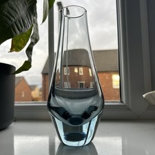 Whitefriars 9539 Artic blue glass vase 