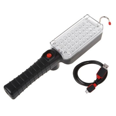 Portable USB Rechargeable Work Light Repairing Lamp With Magnet & Hook 34 LE