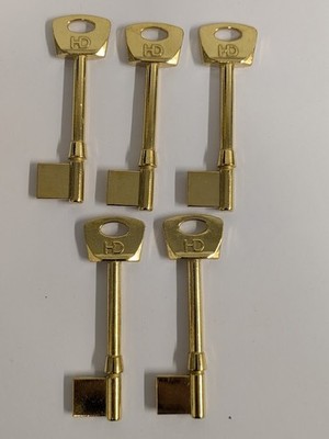 CHUBB MESSING TÜRSCHLÖSSER SCHLÜSSELROHLINGE 5 SCHLÜSSEL 7cm lang HD