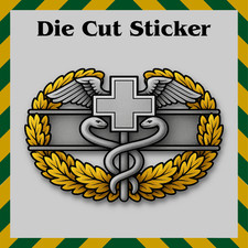 Army Master Combat Medic Badge Sticker, Veteran Waterproof Vinyl Printed Decal