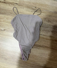 Good American Gray Solid One Piece Bodysuit Size 3 Strap Accent