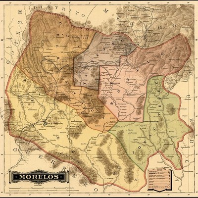 Vintage Maps - Morelos - Art Print on Paper or Canvas