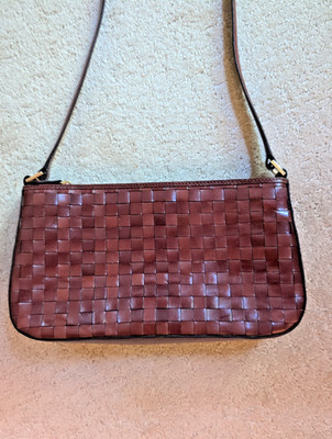 Beautiful Vintage Etienne Aigner Leather Brown Weaved Handbag
