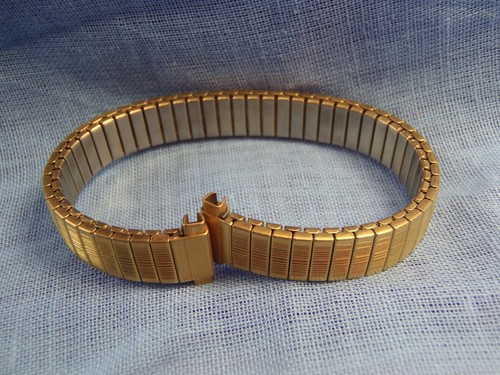8-11mm HADLEY ROMA EXPANSION Ladies Straight End Watch Band GOLD Micron New - Picture 7 of 16