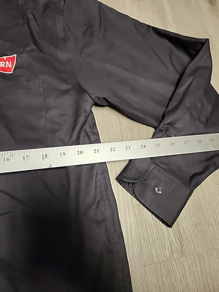 Warn Industries Logo Black Long Sleeve Button Down Cotton Shirt Mens Medium - Image 2 of 4