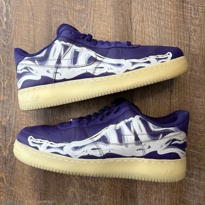 Nike Air Force 1 Low  07 QS Purple Skeleton Size 14 Sneakers Shoes CU8067-500