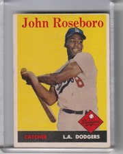 1958 TOPPS #42 JOHN ROSEBORO ROOKIE RC LOS ANGELES DODGERS 9135B
