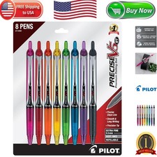 Refillable Precise V5 RT 0.5mm Rolling Ball Pens - Vibrant 8 Pack for Precision