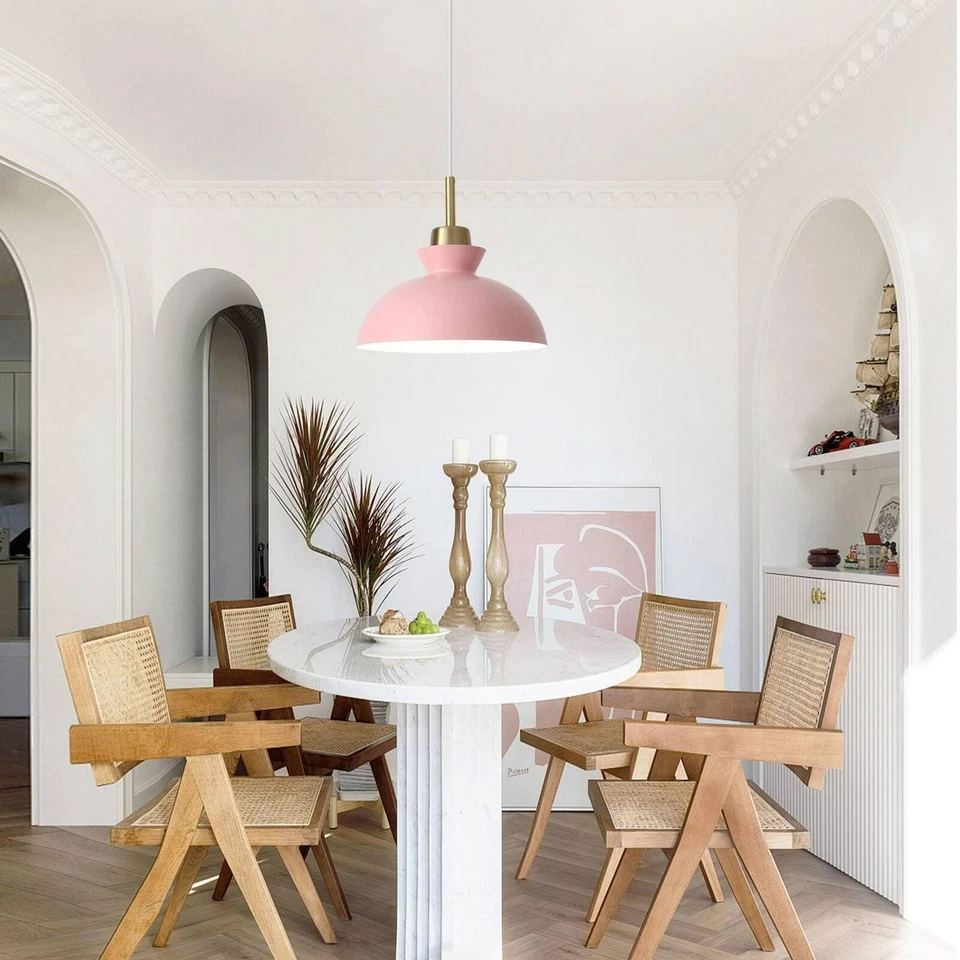 Lámpara colgante de techo colgante de 1 luz con pantalla de metal Foto 2 de 4