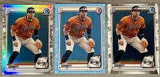 Lot (3) Casey Schmitt Rookie 1st Refractor, Paper Sky Blue /499, Chrome Base RC